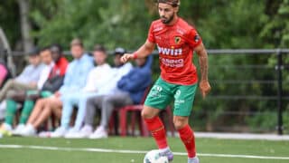 BELGIUM SOCCER PRE SEASON BREDENE VS KV OOSTENDE Alessandro Albanese 99 of Oostende pictured during a friendly pre-season game ahead of the 2023 - 2024 Challenger Pro League season between KSV Bredene and KV Oostende on June 30 , 2023 in Bredene, Belgium. PHOTO SPORTPIX David Catry Bredene Ter Polder West-Vlaanderen Belgium PUBLICATIONxNOTxINxBEL Copyright: xSportpix.bex xDavidxCatryxDavidxCatryx