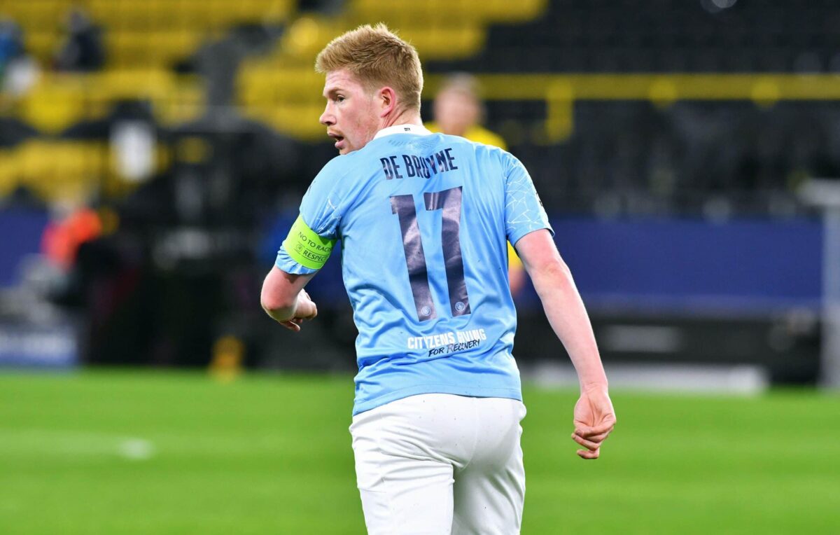 Kevin De Bruyne kuvattuna Mestarien liigan ottelussa Dortmundia vastaan keväällä 2024.
