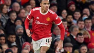 Manchester United's Mason Greenwood during the Premier League match at Old Trafford, Manchester, UK. Picture date: Saturday January 22, 2022. Photo credit should read: Anthony Devlin