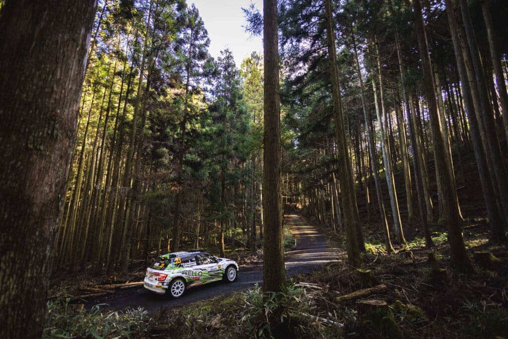23 Heikki KOVALAINEN FIN, Sae KITAGAWA JPN, SKODA FABIA, RC2, Rally2, action during the Rally Japan 2023, 13th round of the 2023 WRC, Motorsport Rallye, WM World Rally Car Championship, from November 16 to 19, 2023 in Toyota, Aichi Prefecture, Chubu Region, Japan - AUTO - WRC - RALLY JAPAN 2023 DPPI/Panoramic PUBLICATIONxNOTxINxFRAxBEL RPPA_13_JAPAN_2023_540
