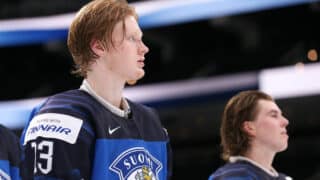 Roby Järventie kuvattuna Kanadassa juniorien MM-kisoissa vuonna 2022.