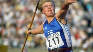 Päivi Alafrantti kuvattuna Tokion MM-kisoissa vuonna 1991.