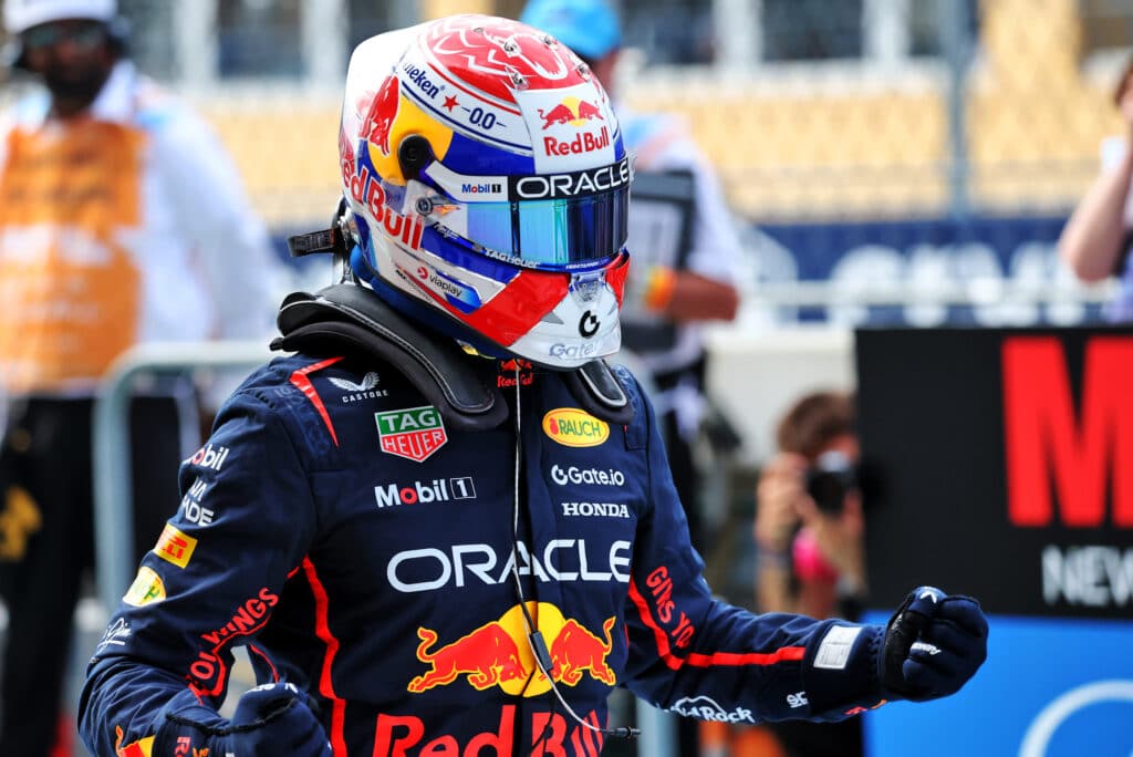 Max Verstappen (NLD) Red Bull Racing RB21 celebrates his pole position in qualifying parc ferme.
03.05.2025. Formula 1 World Championship, Rd 6, Miami Grand Prix, Miami, Florida, USA, Sprint and Qualifying Day.
- www.xpbimages.com, EMail: requests@xpbimages.com © Copyright: Charniaux / XPB Images
