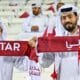 Qatar fans cheer ahead of the FIFA World Cup 2026 AFC Asian Qualifiers Group A third round match between Qatar and Iran at Jassim Bin Hamad Stadium in Doha, Qatar, on June 5, 2025 .