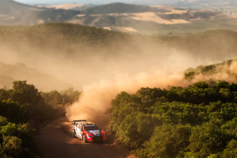 Thierry Neuville (BEL) Martijn Wydaeghe (BEL) Of team HYUNDAI SHELL MOBIS WORLD RALLY TEAM  are seen performing during the  World Rally Championship Greece in Lamia, Greece on  26,June. 2023 // Jaanus Ree / Red Bull Content Pool // SI202506260126 // Usage for editorial use only //