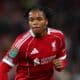 The Carabao arm patch on Rio Ngumoha of Liverpool