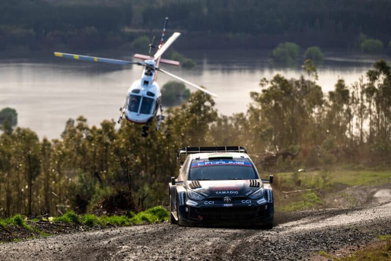 Elfyn Evans (GBR) Scott Martin (GBR) Of Toyota Gazoo Racing Wrt are seen performing during the  World Rally Championship Chile in Conception, Chile on  13,September, 2025 // Jaanus Ree / Red Bull Content Pool // SI202509130995 // Usage for editorial use only //