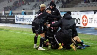 xxkeikkaxx 20241027, Hiihtostadion, Lahti.
Veikkausliigan putoamis/nousukarsinta 2024
FC Lahti - FF Jaro
Kuvassa: FC Lahti juhlii VAR:n hylkäämää maalia
All Over Press