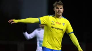 xxkeikkaxx 20231025,  Oulunkylän liikuntapuisto, Helsinki.
Veikkausliigan karsinta 2023
IF Gnistan - IFK Mariehamn
Kuvassa: Eero Markkanen - Gnistan
All Over Press