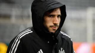 Sandro Tonali of Newcastle United arrives for todays game; St James Park, Newcastle, England; UEFA Champions League Football, Newcastle United versus Benfica.