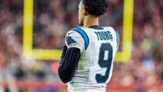 Santa Clara, CA U.S.A Carolina quarterback Bryce Young (9) on the sideline during the NFL Monday Night Football game between Carolina Panthers and the San Francisco 49ers. San Francisco beat Carolina 20-9 at Levi Stadium San Francisco Calif. Thurman James / CSM
