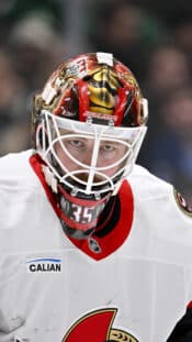 XXIIHFXX KANATA, ONTARIO - DECEMBER 27: Finland's Petteri Rimpinen #30 celebrates with Arttu Tuhkala #35 after a 3-0 Preliminary Round - Group A win against Germany at 2025 IIHF World Junior Championship at Canadian Tire Centre on December 27, 2024 in Kanata, Ontario, Canada. (Photo by AndrŽ Ringuette/IIHF)