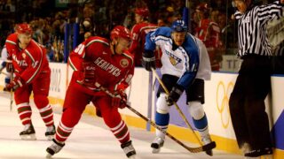 Olli Jokinen Salt Lake Cityn olympialaisissa helmikuussa 2002