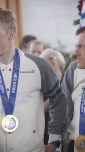 xxkeikkaxx 190216 Happee-Classic. Salibandyn miesten Suomen Cupin finaali Tampereella 16.2.2019. Happeen puolustuslinja. AOP / Miikka Jääskeläinen.