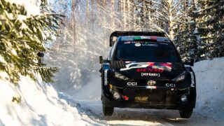 Lorenzo Bertelli Toyotan Rally1-autolla Ruotsin MM-rallissa talvella 2024