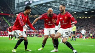 Manchester United juhlii maalia Old Traffordilla tammikuussa 2026
