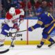 Montreal Canadiensin kanadalaispuolustaja Noah Dobson ja Buffalo Sabresin keskushyökkääjä Ryan McLeod
