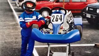 Emma Kimiläinen, 9, ja karting-auto vuonna 1998
