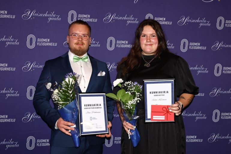 Valmentaja Jani Pihkanen ja Silja Kosonen