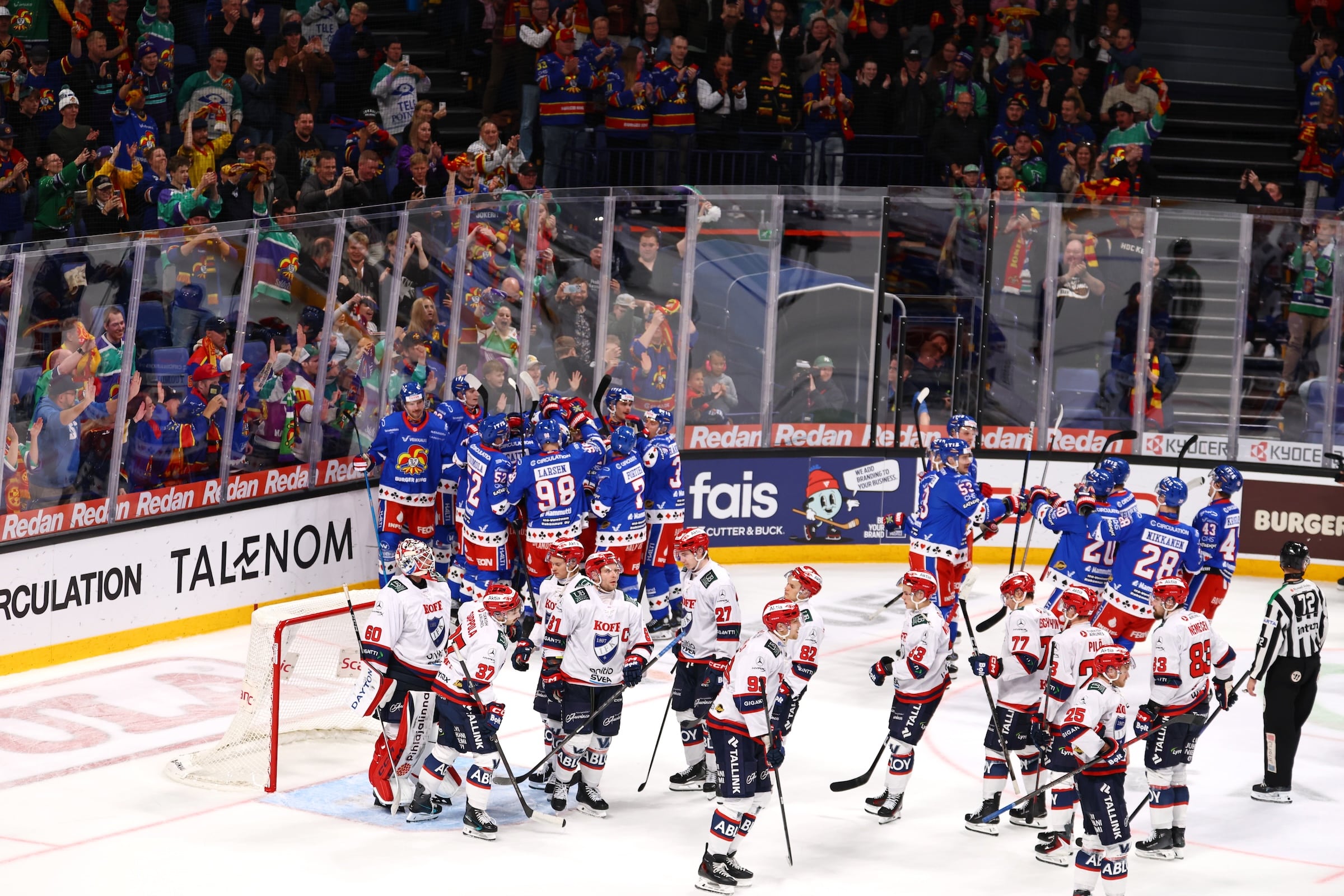 Jokerit juhlii voittoa HIFK:sta kauden ensimmäisessä paikallispelissä